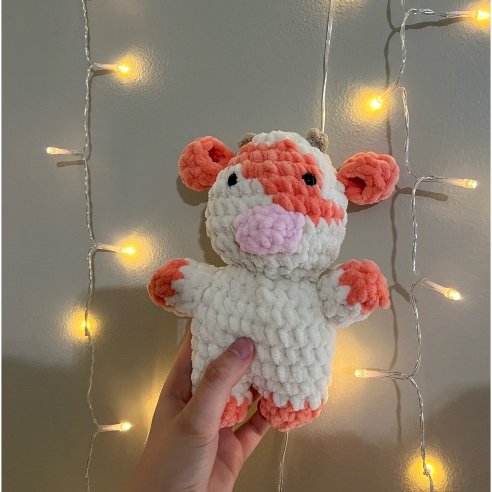 Orange Crochet Cow - Picture 1 of 4